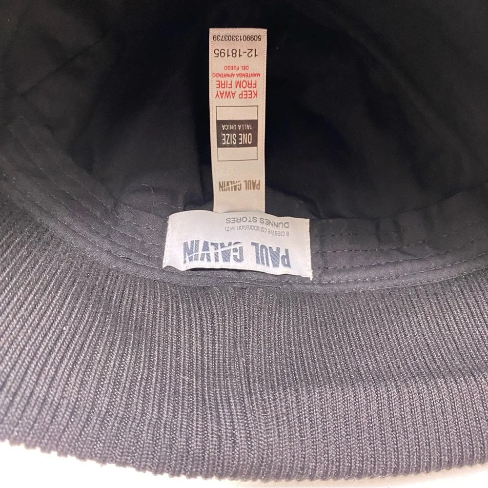Paul Galvin Black Quilted Ribbed Cap One Size